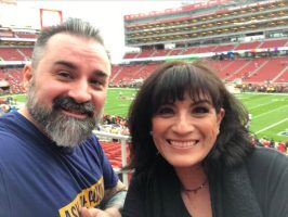 Enjoying the 49ers game, back in 2016.